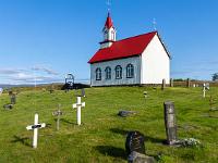 Hraungerði Kirche mit Friedhof - Westisland